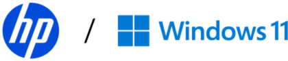 hp and Windows 11 logo